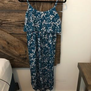 Teal floral dress